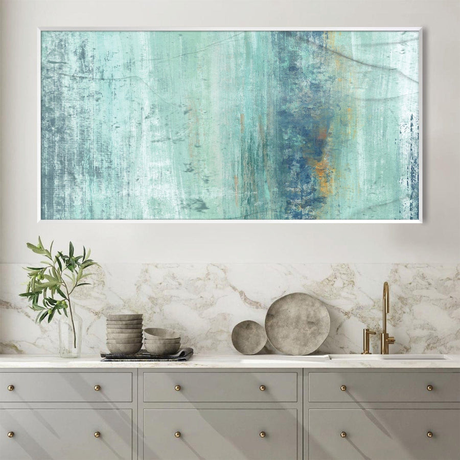 Shades of Turquoise Canvas Art Clock Canvas