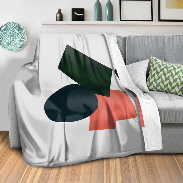 Shapes of Abstract B Blanket Blanket Clock Canvas
