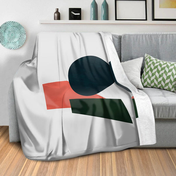 Shapes of Abstract C Blanket Blanket Clock Canvas