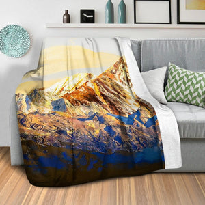Shining Mountains Blanket Blanket Clock Canvas