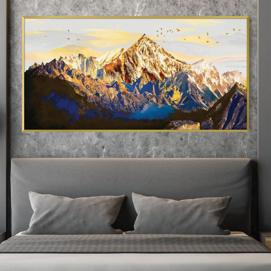 Shining Mountains Canvas - Single Panel Art Clock Canvas