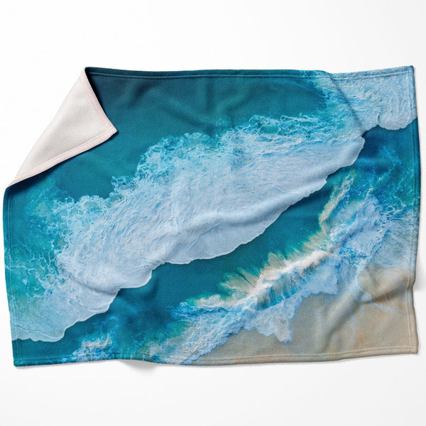 Shoreline Waves Blanket Blanket 75 x 100cm Clock Canvas