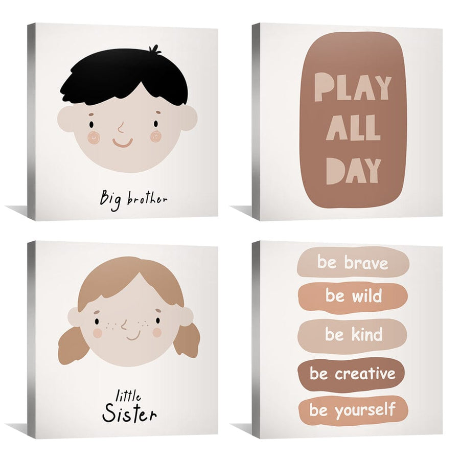 Sibling Bonds Canvas Art Clock Canvas