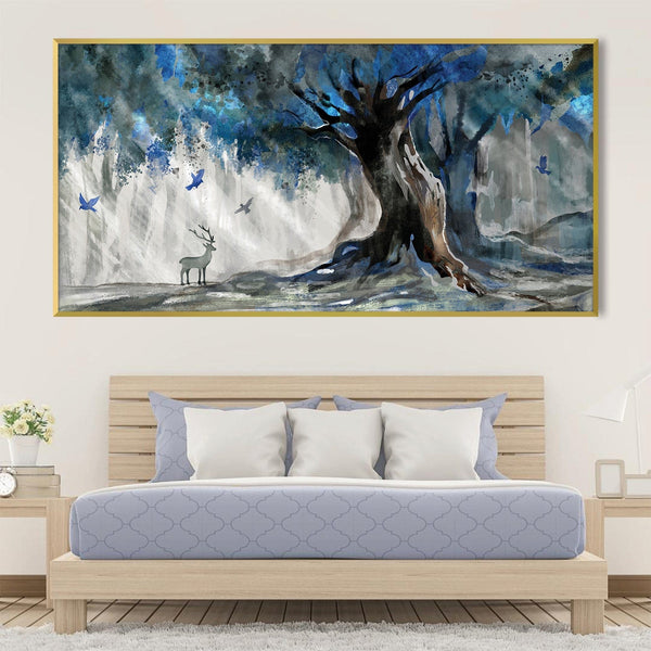 Silent Blue Canopy Canvas Art Clock Canvas