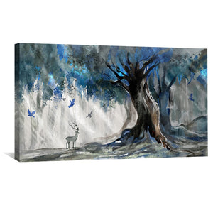 Silent Blue Canopy Canvas Art Clock Canvas