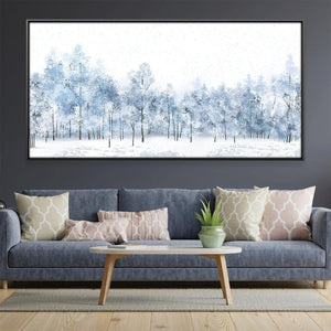 Silent Snowfall Canvas Art 20 x 10in / Canvas Clock Canvas