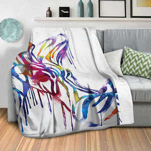 Silhouette of Color Blanket Blanket Clock Canvas