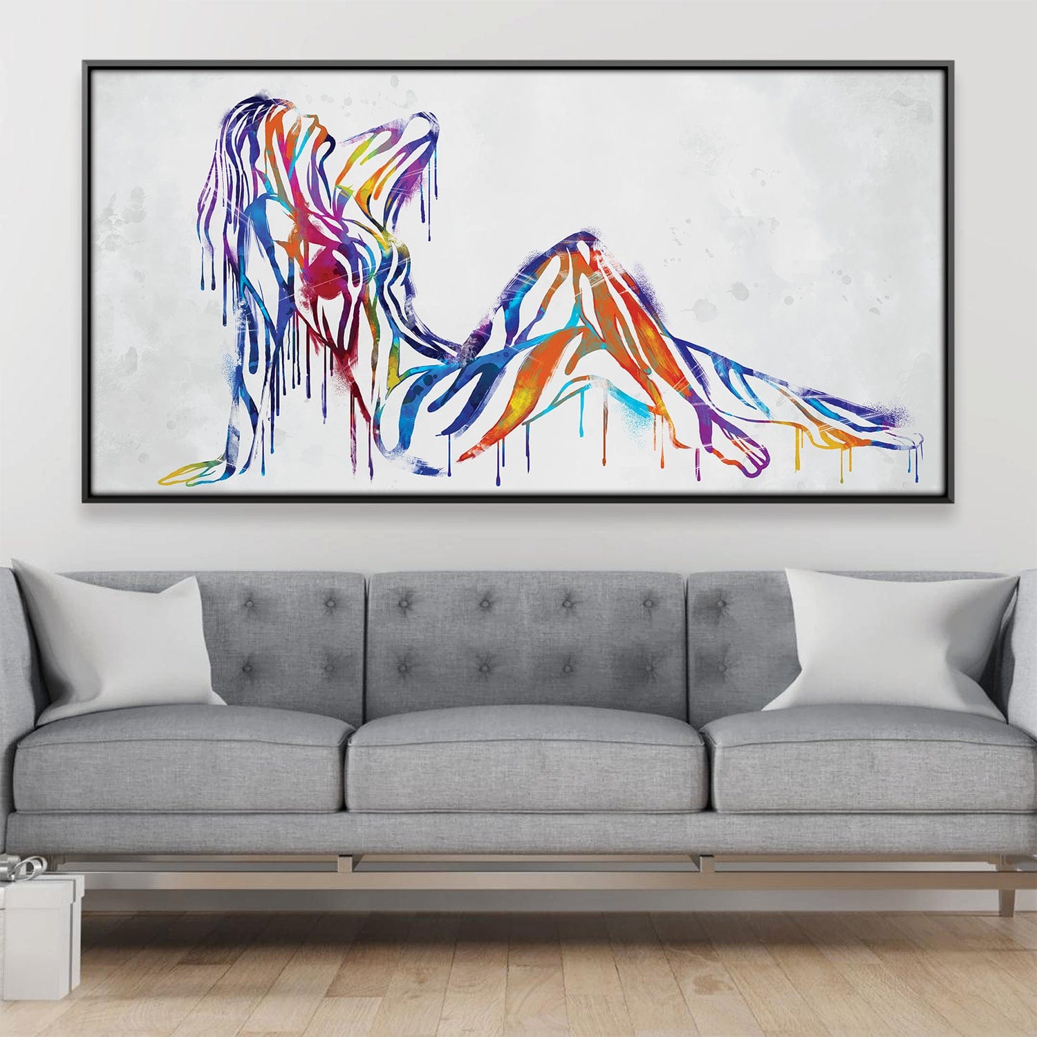 Silhouette of Color Canvas Art 50 x 25cm / Framed Prints Clock Canvas