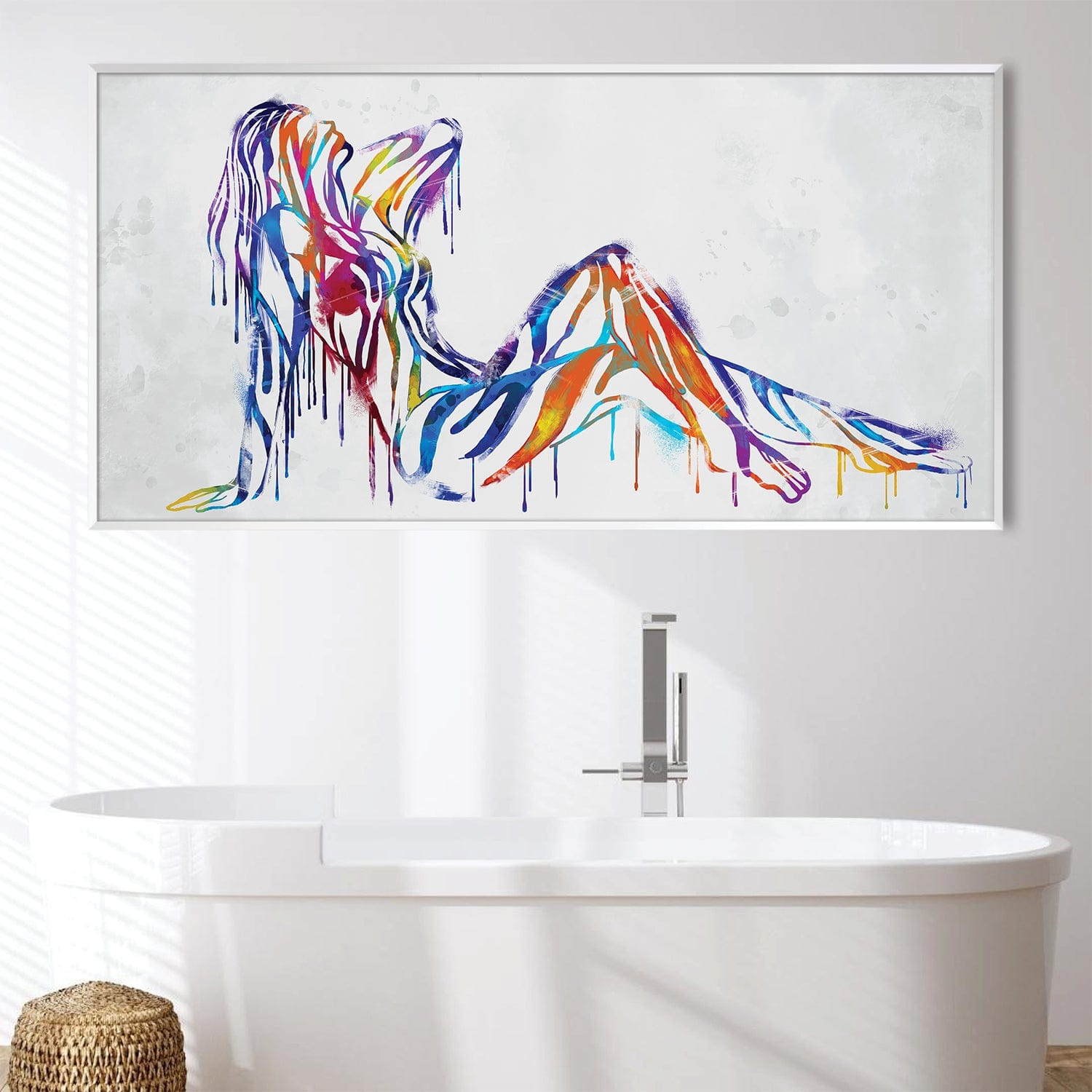 Silhouette of Color Canvas Art Clock Canvas