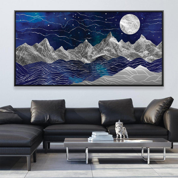 Silver Mountains Canvas Art Clock Canvas
