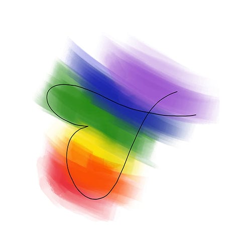Sketched Rainbow Heart Blanket Blanket 75 x 100cm Clock Canvas