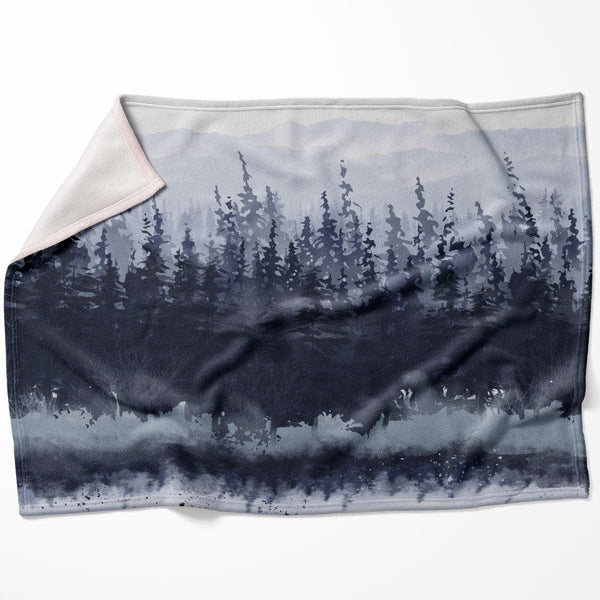 Slated Forest Blanket Blanket 75 x 100cm Clock Canvas