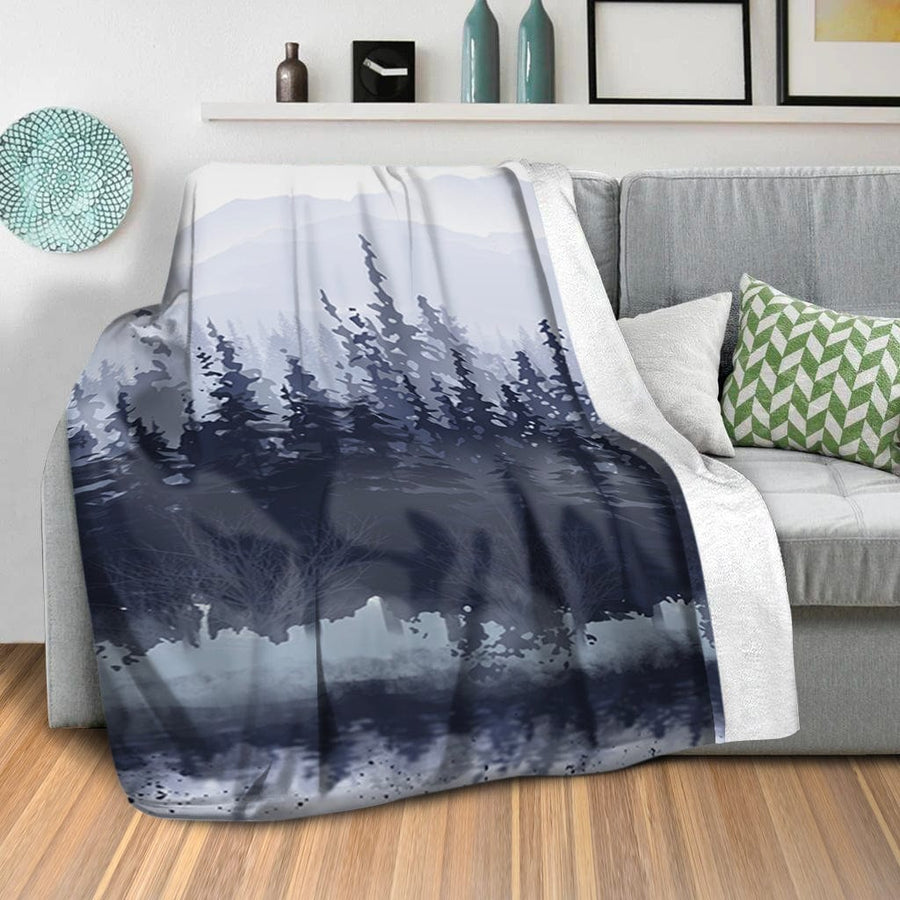 Slated Forest Blanket Blanket Clock Canvas