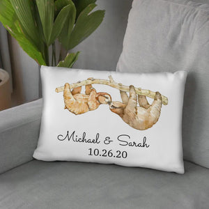 Sloth Love Cushion Customizer Landscape Cushion / Polyester Linen / 48 x 33cm Clock Canvas