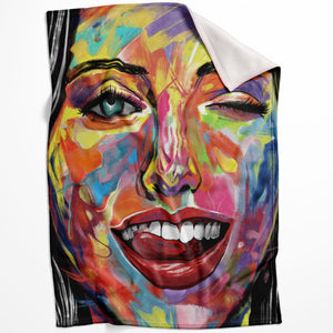 Smile and Wink Blanket Blanket 75 x 100cm Clock Canvas