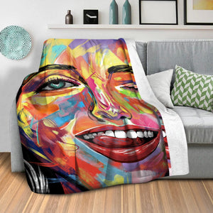 Smile and Wink Blanket Blanket Clock Canvas
