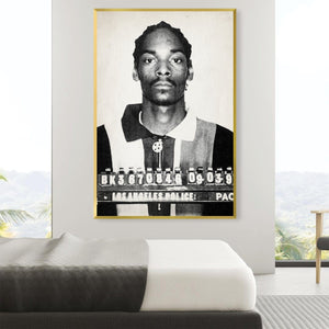 Snoop Mugshot Black Canvas Art Clock Canvas