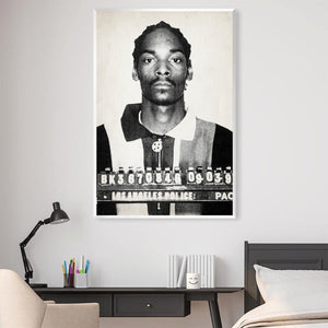 Snoop Mugshot Black Canvas Art Clock Canvas