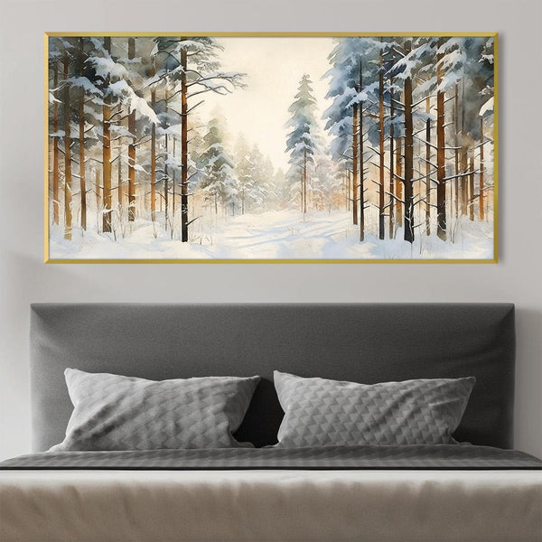 Snowfall Serenity Canvas Art Clock Canvas