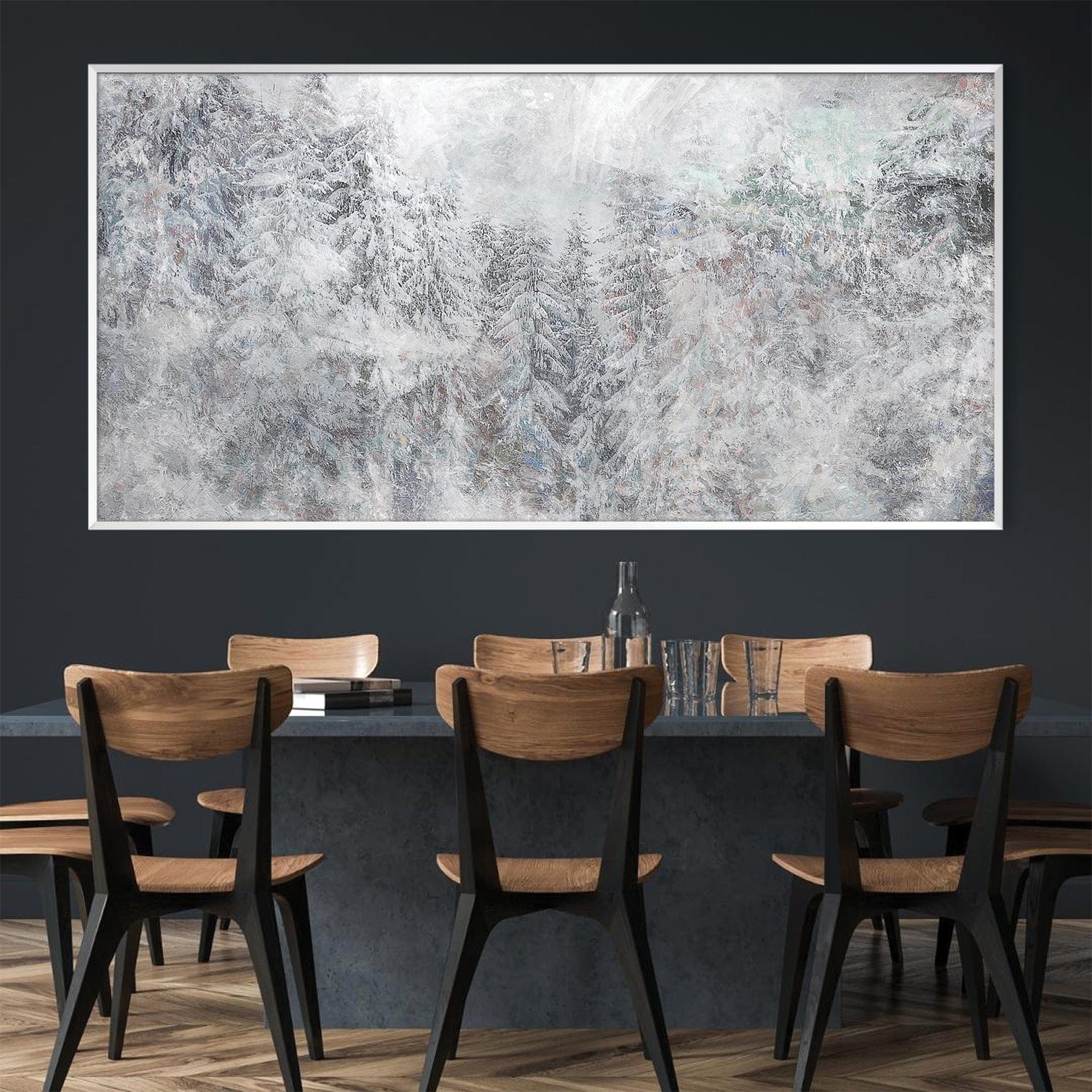 Snowy Forest Canvas Art Clock Canvas