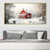 Snowy Ranch Canvas Art Clock Canvas