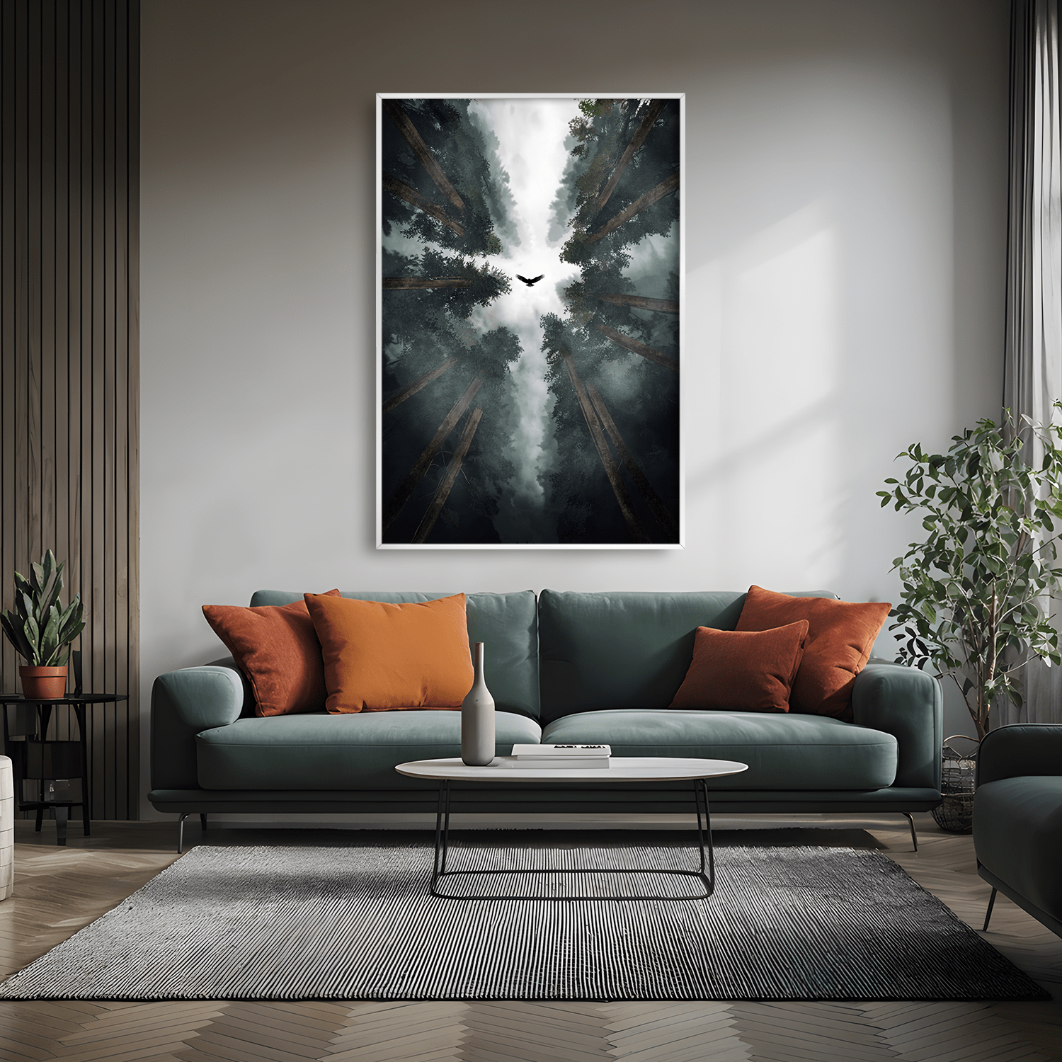 Soaring Pines Canvas Art Clock Canvas
