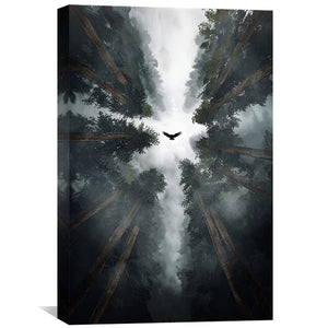 Soaring Pines Canvas Art Clock Canvas