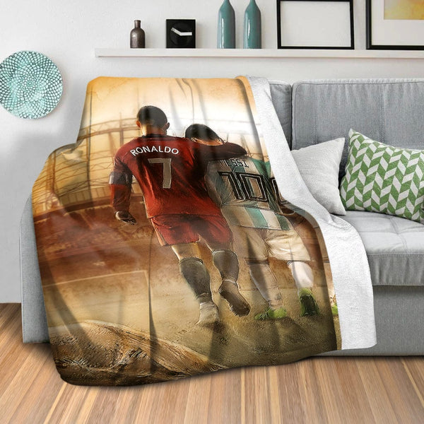 Soccer GOATs Blanket Blanket Clock Canvas