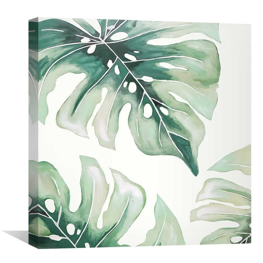 Soft Leaf Canvas Art Clock Canvas
