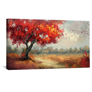 Solace in Scarlet Canvas Art Clock Canvas