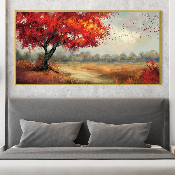 Solace in Scarlet Canvas Art Clock Canvas