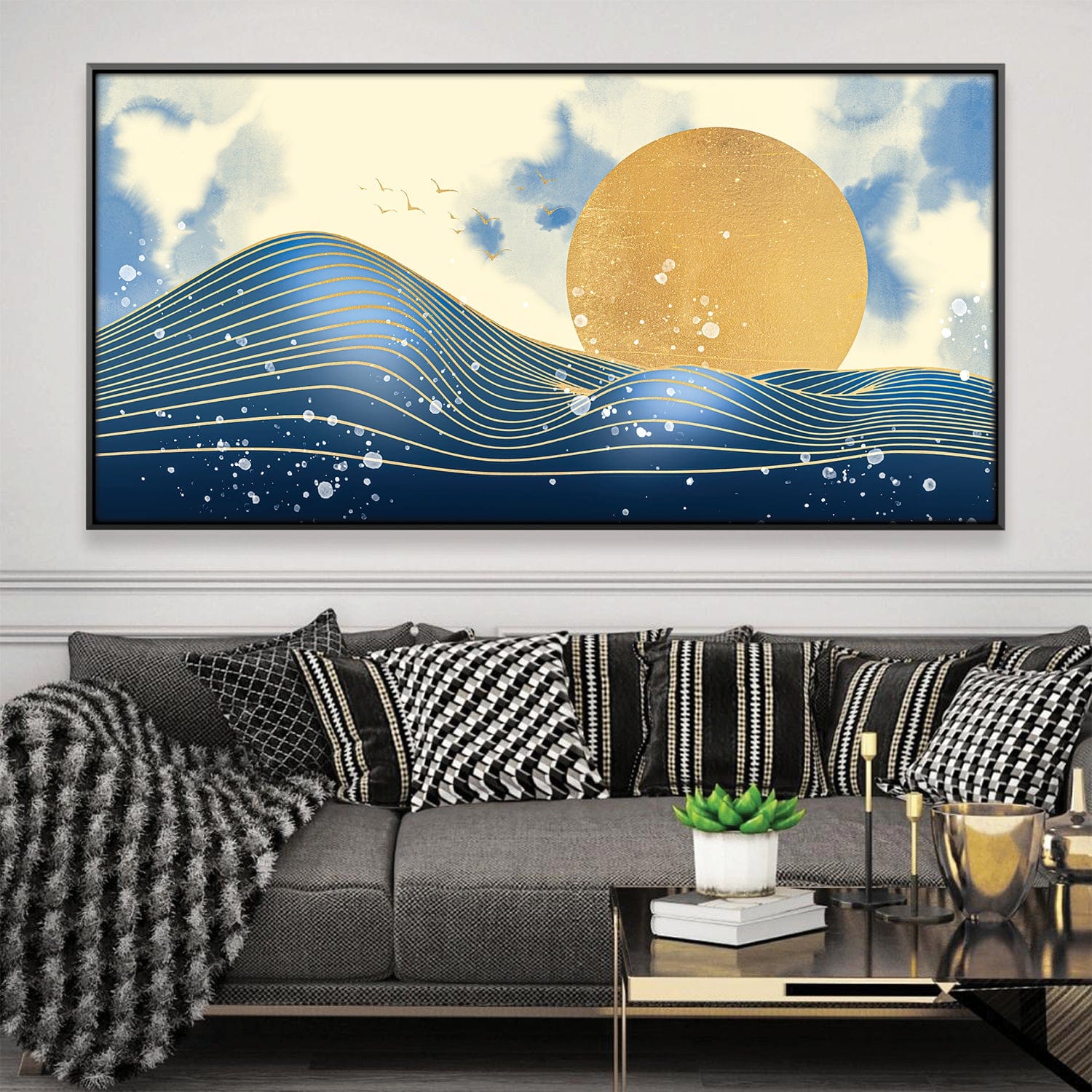 Solar Seascape Canvas Art Clock Canvas