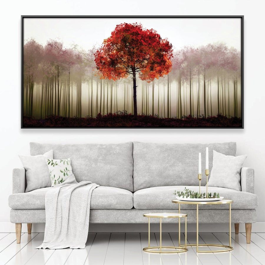 Solitude in Scarlet Canvas Art 20 x 10in / Canvas Clock Canvas