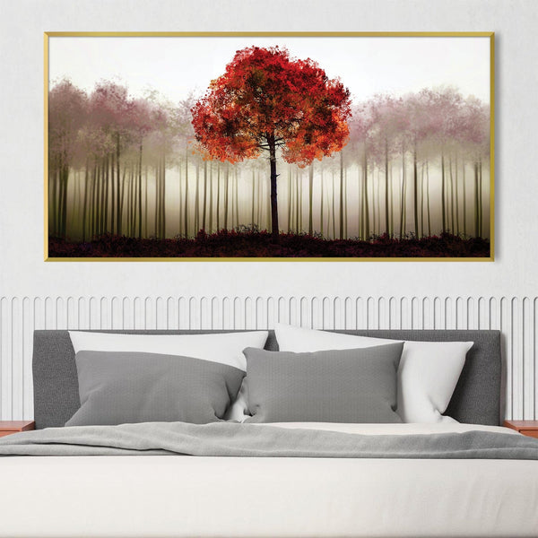 Solitude in Scarlet Canvas Art Clock Canvas