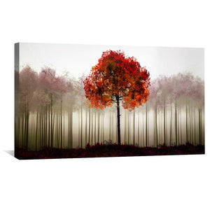 Solitude in Scarlet Canvas Art Clock Canvas