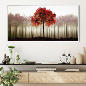 Solitude in Scarlet Canvas Art Clock Canvas