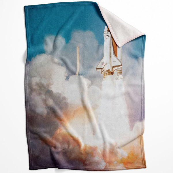 Space Launch Blanket Blanket 75 x 100cm Clock Canvas