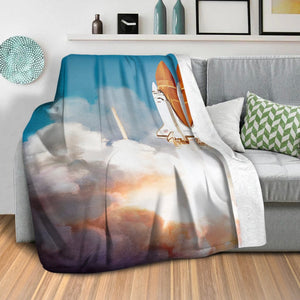 Space Launch Blanket Blanket Clock Canvas