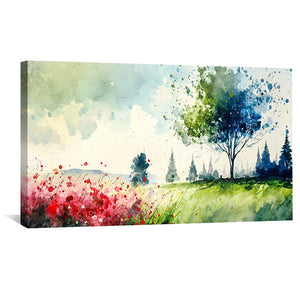 Spectral Meadows Canvas Art Clock Canvas