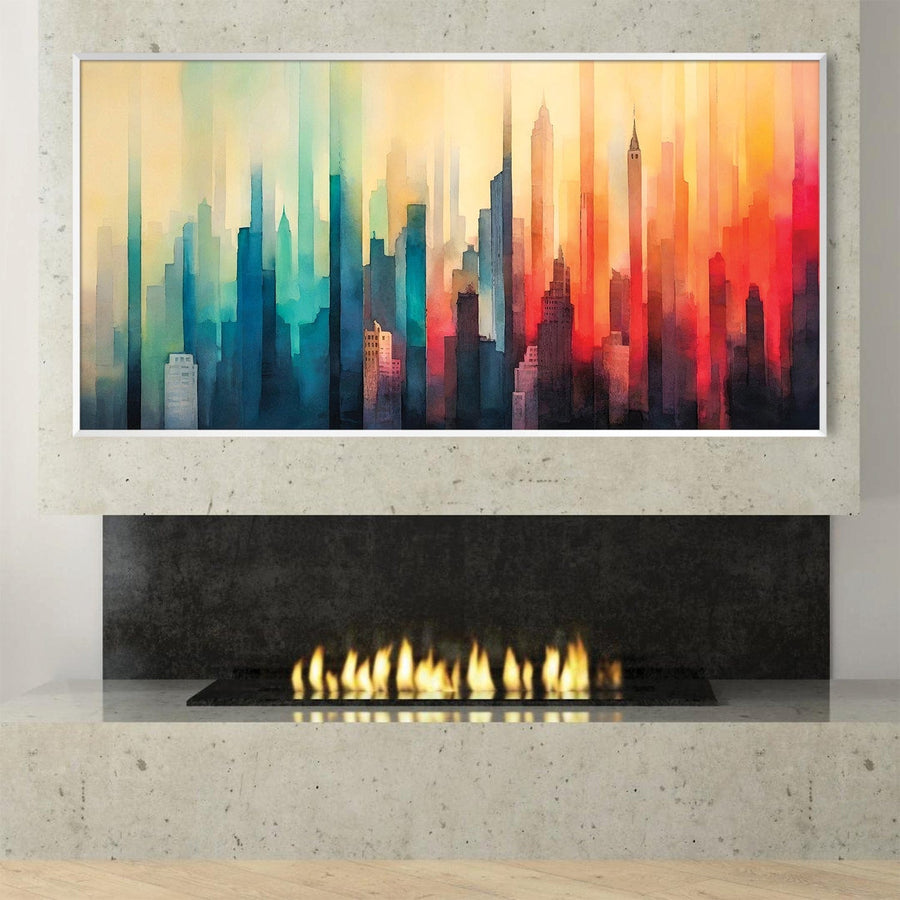Spectrum City Canvas Art Clock Canvas