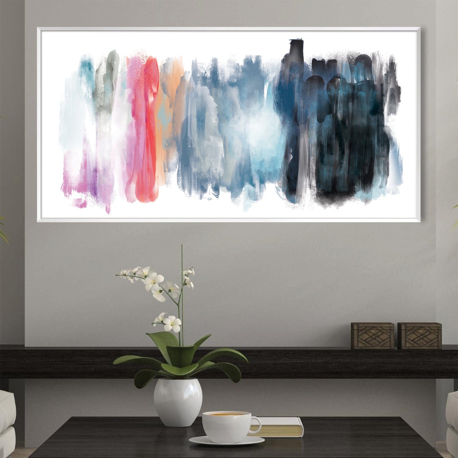 Spectrum Strokes Canvas Art Clock Canvas