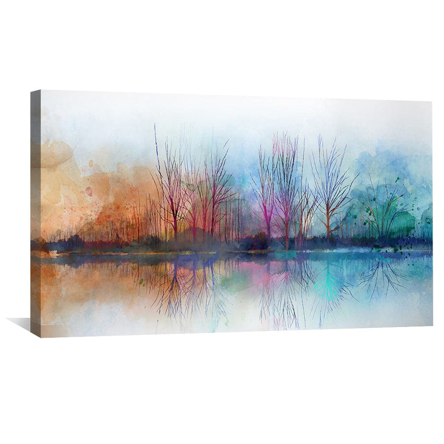 Spectrum Watercolor Creek Canvas Art Clock Canvas