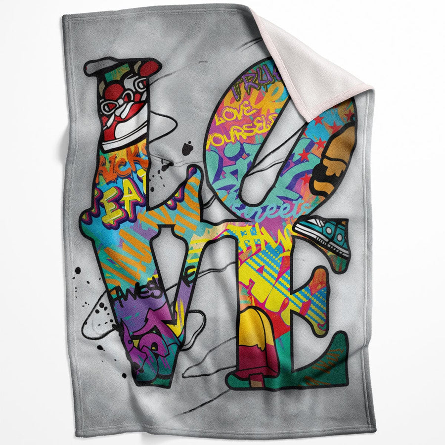 Stacked Love Blanket Blanket 75 x 100cm Clock Canvas