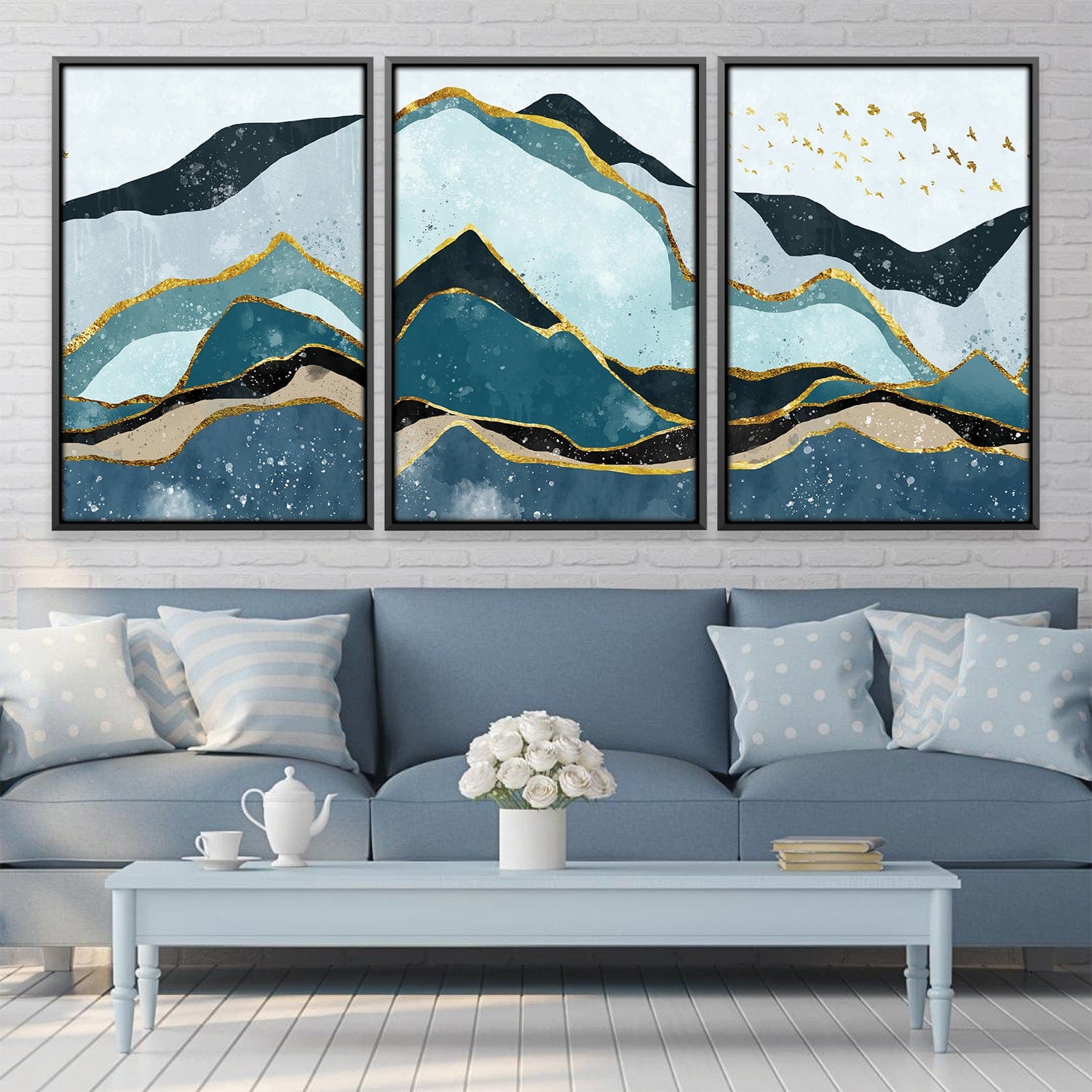 Stacking Mountains Canvas Art Clock Canvas