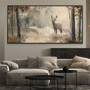 Stag in the Thick Canvas Art 20 x 10in / Canvas Clock Canvas