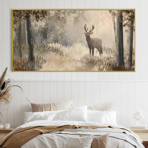 Stag in the Thick Canvas Art Clock Canvas
