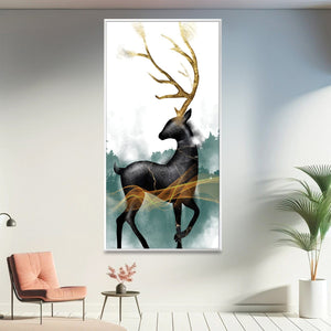 Stag of the Abstract Canvas Art Clock Canvas