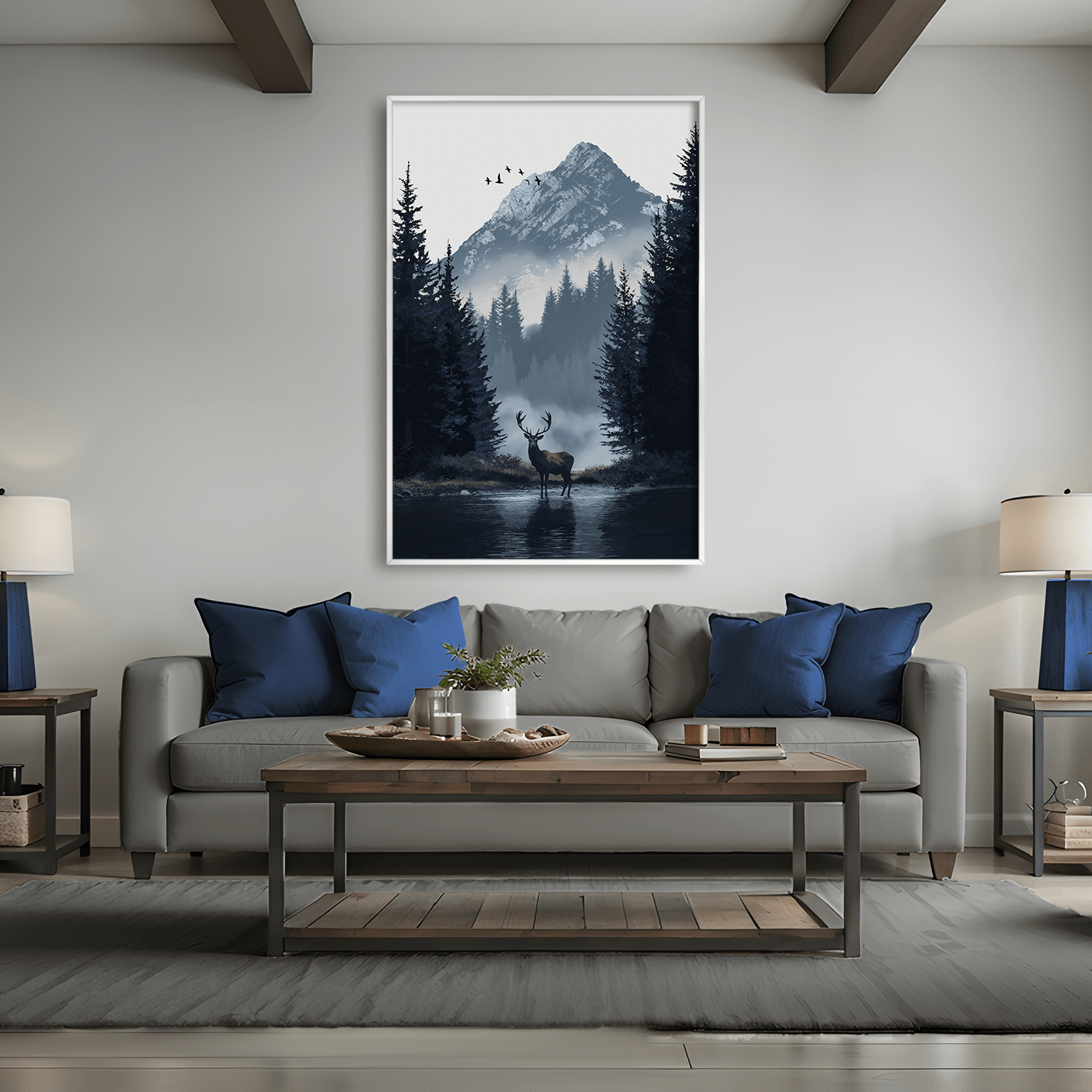 Stag Portrait Canvas Art Clock Canvas