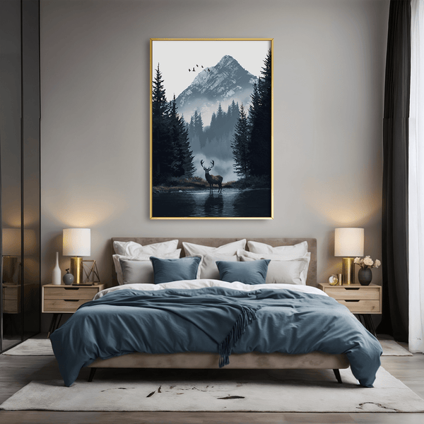 Stag Portrait Canvas Art Clock Canvas