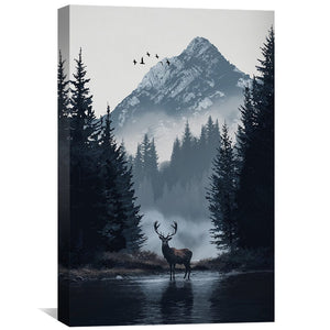 Stag Portrait Canvas Art Clock Canvas